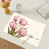 Mantel Retro Cuadros Estilo Crema, Impermeable y Resistente al Aceite No Lavable, Posavasos para Mesa de Cocina, Mantel Individual de Cuero para Mesa de Comedor