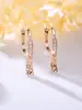 Desejo Brincos em Formato de L com Micro Cravação de Diamante Branco Cor Dourado Champagne Recortado Aliexpress Design Tendência Retrô Brincos Longos Venda Quente