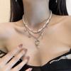 Colar de pérolas pingente de gota d'água crescente folheado doce legal gargantilha corrente clavicular acessórios brincos femininos