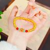 Pulseira Jinyan Gold Shop com contas de ouro, imitação de turquesa e ágata vermelha, estilo chinês, nova pulseira com vários tesouros para mulheres