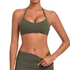 Sutiã Esportivo Cross-border com Bojo para Yoga Costas Nuas Alça no Pescoço Justo Roupa Íntima Esportiva Top para Corrida Fitness 6932