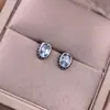 Brincos de Topázio Prata S925 Incrustados Simples para o Dia a Dia Feminino Tesouro Colorido Cristal Simples Versátil Joia de Orelha Moda Ol
