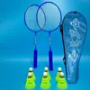 Raquete de Badminton para Crianças de 3 a 12 Anos Alunos do Ensino Fundamental Uso para Iniciantes Masculino Feminino Raquete Dupla Pequena Adulto Criança Conjunto de Duas Peças