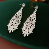 Pendientes de Rombo con Strass de Aguja de Plata del Mismo Estilo de Zhao Lusi, Pendientes de Borla de Lujo Accesible y Diseño de Gama Alta, Pendientes de Moda y Versátiles