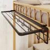 Perchero de ropa para mesita de noche de dormitorio, estante de almacenamiento en la cama para ropa, para colgar ropa para secar, gancho plegable para litera superior