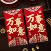 Sobre Rojo Iridiscente de Siete Colores Papel con Hojuelas Doradas Estampado en Caliente Lishi Feng Festival de Primavera Gran Auspiciosidad y Prosperidad Felicitaciones y Haciéndose Rico Sobre Rojo Grande Universal
