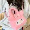 Bolsa de Peluche Kuromi Sanrio Linda al por Mayor, Bolsa Portátil de Muñeca para Maquillaje, Muñeco para Máquina de Garra Infantil, Regalo de Cumpleaños