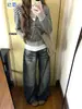 Jeans Lavados Retro Americanos con Pierna Ancha y Corte Recto, Cintura Alta, para Mujer, Otoño 2026, Nuevos, Pantalones de Pierna Ancha