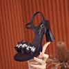 Tacones Altos con Tira de Hebilla de Pedrería Estilo Coreano para Mujer 2026 Verano Nueva Moda Versátiles Sandalias de Plataforma con Tacón Grueso para Mujer