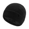 Otoño e invierno Nuevo gorro de punto a rayas casual para hombres y mujeres, gorro de lana cálido con forro polar, gorro de esquí grueso con protección para los oídos