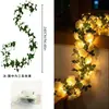 Luces de cadena decorativas de rosa LED estilo chino, luces solares para patio exterior, arcos, enredaderas, luces de ambiente romántico para bricolaje