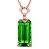 Pingente de Esmeralda de Cristal Verde Quadrado Retangular Princesa com Pingente de Zircão Verde