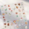 Pegatinas para Uñas de Atmósfera Navideña Color Crema Vintage Ts-3865 Infantil Dopamina Dibujos Animados Serie Navideña