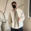 26 Otoño Hombre Estilo Americano Lujo Ligero Retro Perezoso Holgado Ropa de Trabajo Cuello Alto Casual Chaqueta Falsa de Dos Piezas Abrigo