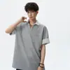 Camisa polo estilo americano de verano, diseño de nicho para hombre de dos piezas falsas de manga corta, camiseta de retazos a rayas, elegante y fresca, adecuada para parejas