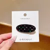 Grampo Bico de Pato com Poá e Strass Estilo Coreano para Meninas, Doce e Fofo, Presilha Oval de Alta Qualidade, Grampo Lateral, Para Franja e Cabelo