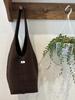 Moda Ins Corea del Sur Chaleco Huevo Bolso de Mano Tejido Nuevo Nicho Simple Color Sólido Bolso de Hombro de Lana Transfronterizo
