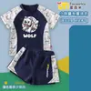 Traje de baño de dos piezas para niños de Minecraft Enderman, corte holgado para niños de talla grande, conjunto de traje de baño para niños talla mediana y grande