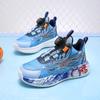 Zapatos de Baloncesto Deportivos de Malla Hielo para Niños Verano y Primavera Hebilla Giratoria Ligeros Zapatos para Correr de Niños Estudiantes de Primaria Zapatos con Graffiti