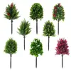 Insertos Populares de Plantas Verdes Artificiales de Amazon, Árboles de Ciprés Pequeños, Bonsái de Ciprés Artificial, Boj, Lavanda, Flores Artificiales, Árboles Artificiales
