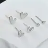 Pendientes de mariposa negra gótica con diamantes de imitación, diseño de planeta, para niña, estilo retro, con forma de corazón, a la moda, con tarjeta de tres piezas.