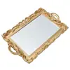 Espejo de Palacio de Relieve Dorado con Forma Especial Retro Vintage Francés Espejo Cosmético Espejo Decorativo Colgante Pared Foto