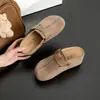 Zapatos Birkenstock para Mujer que Aumentan la Altura 7CM, Nuevos Otoño 2026 Versátiles Vintage Mocasines de Punta Cerrada con Suela Gruesa para Mujeres Bajitas