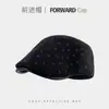 Boné Retro Japonês de Aba Frontal, Boina Bico de Pato Usada ao Contrário para Mulheres, Chapéu Newsboy Simples Versátil para Emagrecer o Rosto, Artista
