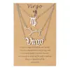 Juego de Collares Apilables de Acero Inoxidable de 12 Constelaciones Tendencia Europea y Americana Transfronteriza con Tarjeta Collar de Constelación Venta al por Mayor