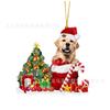 Pingente de árvore de Natal novo da Amazon transfronteiriço filhote fofo acrílico festa de Natal cachorro decoração de casa de Natal