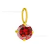Colgante Redondo de Diamante Brillante de Aleación de Titanio F136 Zircón Redondo de Alta Transparencia Colgante Perforado Accesorios para Collar Pendiente DIY