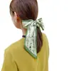 Pañuelo de seda con estampado floral de boceto original para mujer, primavera y verano, satén biselado largo, estilo coreano, pañuelo de nicho, diadema y correa para bolso