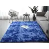 Alfombra Gruesa de Lana de Seda Tie-dye Cobertura Total para Sala de Estar Alfombra de Sofá Alfombra Larga de Pelo para Mesita de Noche de Dormitorio Otra Lana