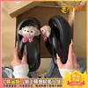 Chanclas Gruesas Listas para Usar para el Verano de Mujer Calzado Exterior Dibujos Animados Lindos Playa Chanclas Gruesas Antideslizantes con Suelas de Plataforma