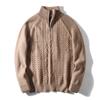 Suéter de Punto Suave para Hombre con Media Cremallera y Trenzado Suéter Suelto de Trenzas Cálido Otoño e Invierno Nuevo