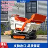 Exportação Transfronteiriça de Mini Dumper Ht500 da América do Sul Modelo a Combustível em Pé Caminhão Basculante Pequeno com Basculamento Frontal