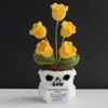 Boneca de Tecido Engraçada Popular Transfronteiriça Plantas Ornamentos de Mesa Plantas em Vasos de Lã Tricotados Buquê de Halloween Presentes