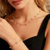 Joyería Popular Transfronteriza Europea y Americana, Collar de Cristal Dopamina Dulce, Cadena para Clavícula, Pulsera, Accesorio para el Cuello de Mujer, Accesorio de Moda