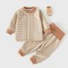 Conjunto Dividido de Lã e Seda para Bebê Outono e Inverno Roupa Térmica para Bebê Roupas de Outono Calças de Outono Pijama com Proteção para a Barriga de Cintura Alta