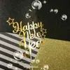 Decoraciones para Hornear Pasteles Sencillas Feliz Año Nuevo Acrílico Decoración de Arco de Año Nuevo Toppers Inserts