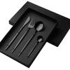 Juego completo de vajilla de acero inoxidable con cuchillo, tenedor y cuchara para carne occidental dorado, juego portugués de cuatro piezas
