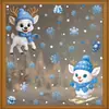 Decorações de Natal da Amazon Floco de Neve Sonho Azul Adesivos de Vidro Decorações de Festa de Natal Renas Adesivos Eletrostáticos