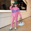 Conjunto para Meninas Infantil Celebridade da Internet Primavera Estilo Ocidental 2022 Novo Estilo Coreano Fashionável Esportivo Crianças Maiores Vestuário Conjunto de Duas Peças para Meninas