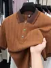 Comercio Exterior Transfronterizo Camisa Polo de Alta Gama para Hombre Manga Corta Cuello Campana Bloqueo de Color Casual Versátil Camiseta con Cuello para Hombre Verano Venta al por Mayor