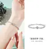 Pulsera de Plata de Ley S925 para Mujer Moda Accesorios de Lujo Ligero Cuentas de Plata Diseño de Nicho de Alta Gama Joyería Hecha a Mano Regalo de San Valentín