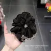 Scrunchie de Luxo com Lurex Fino e Strass Estilo Coreano para Mulheres, Novo Acessório de Cabelo da Moda de Influenciadores Coreanos