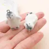 5 Tipos de Colgantes de Resina Cartoon Flocados 3D de Pingüino Marino, Foca y Delfín Accesorios para Cadena de Teléfono DIY