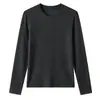 Top Base de Cachemira de Cuello Semi Alto Otoño Invierno para Mujer Ligero Suave Ajuste Ceñido Top de Cuello Redondo Camiseta de Punto Minimalista Adelgazante