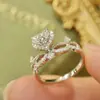 Anillo de Corazón Estilo Coreano Moda Elegante Anillo Estilo Ins para Mujer Exquisito Abierto Accesible Lujo Gama Alta Anillo Elegante