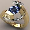 Wo Ching deseo Venta Caliente AliExpress Recién Llegado Anillo Bicolor Zafiro Chapado en Oro de 18K Anillo de Compromiso